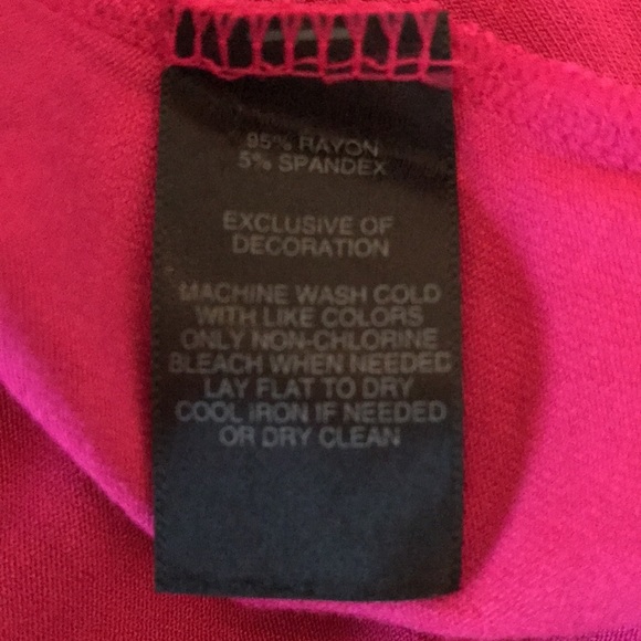 White House Black Market Fuchsia 3/4 Sleeve scoop-back neckline lightweight Top - Picture 7 of 12